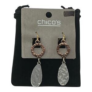 NEW Chico’s Mixed Metal Drop Earrings
